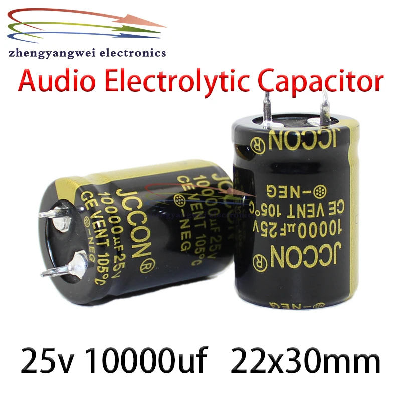 

20pcs 22x30mm 10000uf 25v black Audio Electrolytic Capacitor For Hifi Amplifier Low
