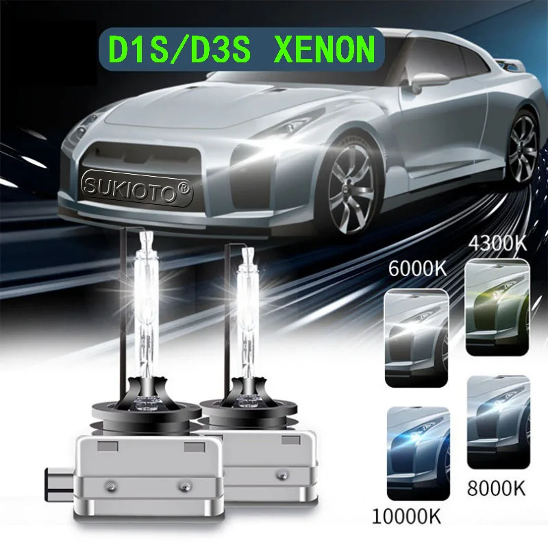 

2PCS D1S HID Xenon Headlight Bulbs 3000K 6000K White High Low Beam 66140 85140 85415 Replacement Bulb 66340 D3S Xenon HID Lamp