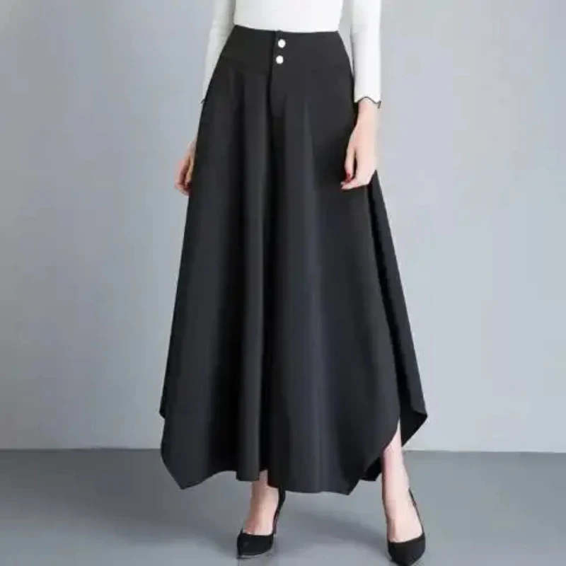 

Loose Casual Wide Leg Pants Asymmetrical High Waist Big Size Women's Clothing Brand Tagless Skirt Pants for Autumn Season
