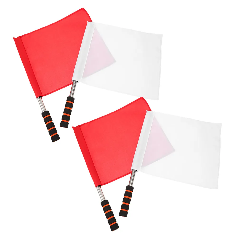 

4Pcs Athletic Training Signal Flags Sports Referee Handheld Flags for Soccer Volleyball Football Linesman Tracks Field