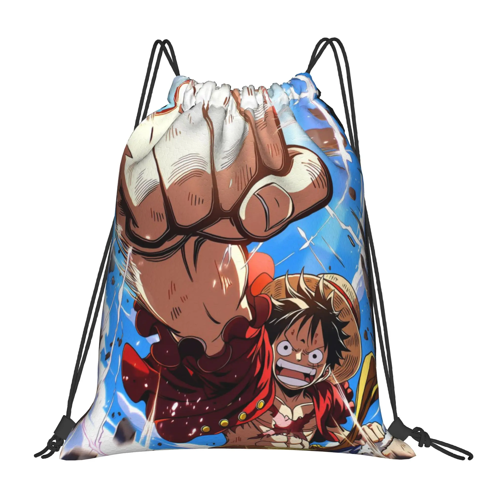 Monkey D. Luffy One Piece - Bolsas con cordón para gimnasio, mochila de almacenamiento, bolsa para zapatos escolares