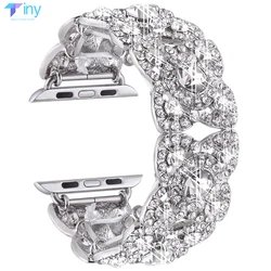 Bling Band for Apple Watch Ultra 49mm 38mm 40mm 42mm 44mm 41mm 45mm Diamond Metal Bracelet Iwatch Series 9 8 7 6 SE 5 4 3 Strap