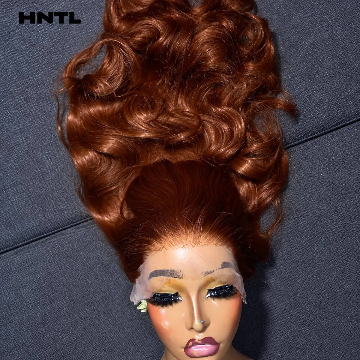 Ready to Wear Reddish-Brown 13x6 13x4 Transparent HD Lace Front Bouncy Curly Glueless Wig 100% Human Hair Pre Plucked Wigs
