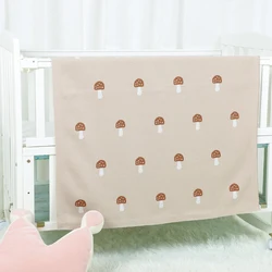 Manta de punto para bebé recién nacido, 100% algodón, para cochecito de niño pequeño, suave para dormir, ropa de cama a cuadros, colcha para cuna de 100x80CM