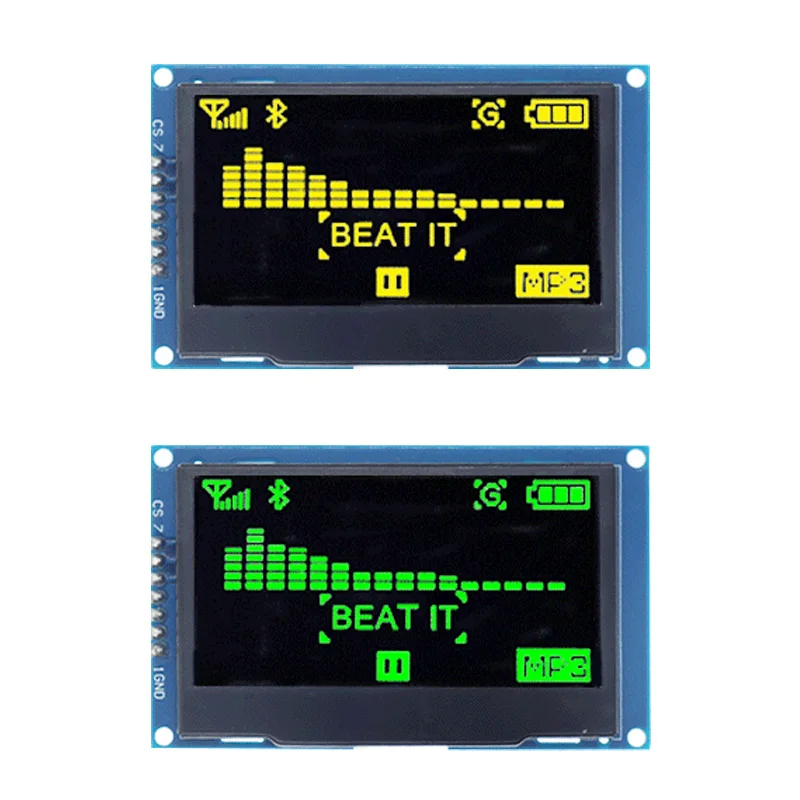 2.42 inch OLED Display Module 2.4 inch OLED Module 7-Pin SPI Interface SSD1309 Driver Military Industry