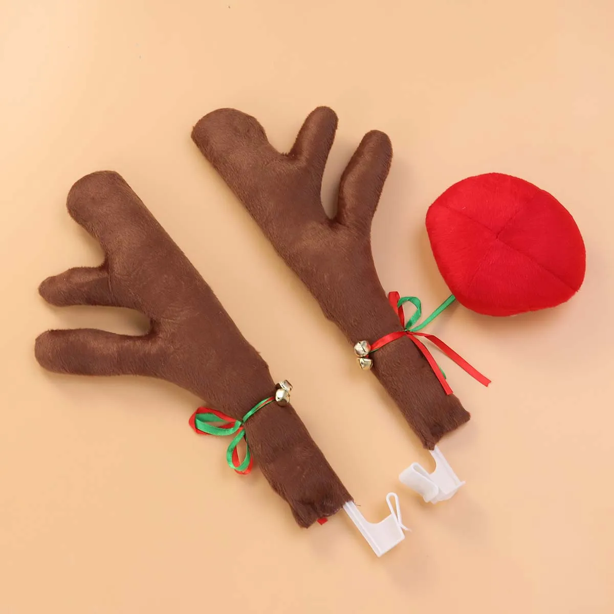 

Car Antlers Nose For Christmas Brown Premium Fabric Vehicle Decorations Easy Install No Tools Needed Car Decorations For