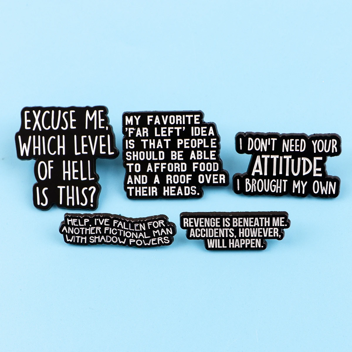 Motivational Phrase Enamel Pin Black and White Brooches For Women Lapel Pins Badge on Backpack Accessories Fashion Jewelry Gifts