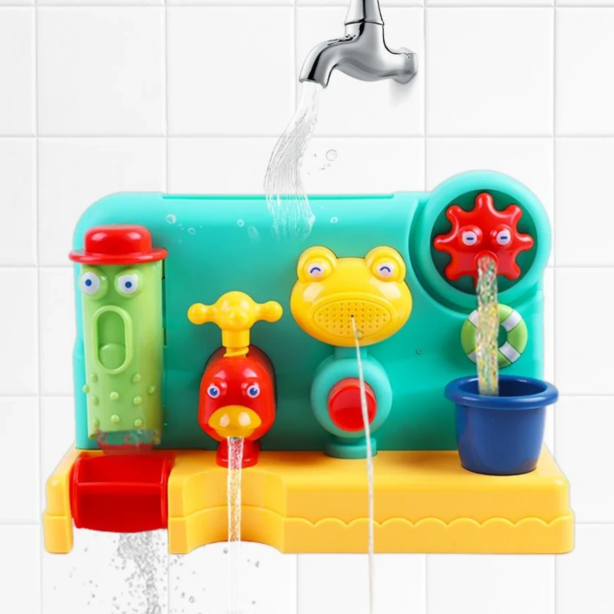 Baby Bath Toys Cartoon Bathroom Sprinkling Shower Toy Children Color Recognition Fine Motor for Kids 1+ Years Water Playing Toy