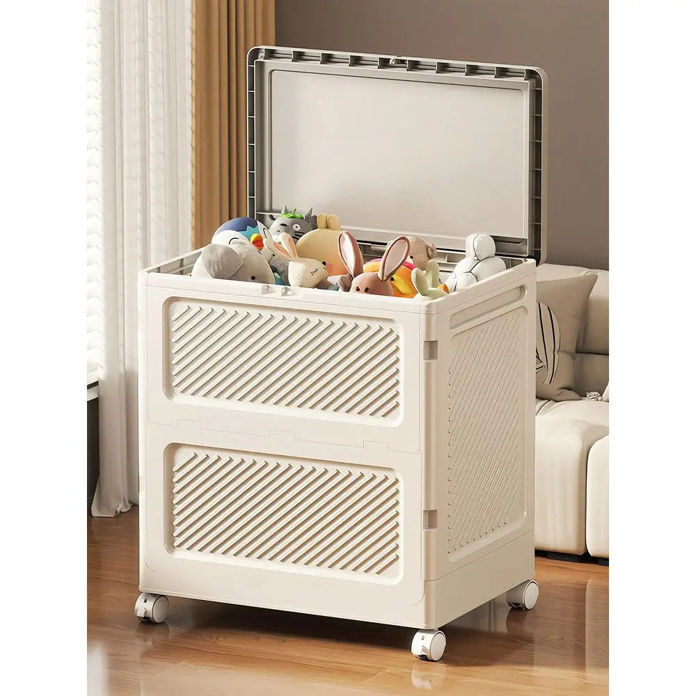 Storage Bins With Lids, Plastic Storage Containers With Universal Wheels, Storage Cabinet, Collapsible Storage Bins Closet Orga