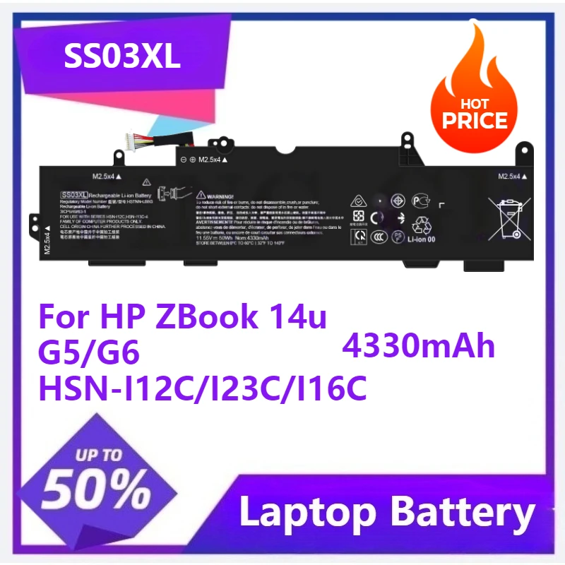 

SS03XL Аккумулятор для ноутбука HP EliteBook 730 735 740 745 755 830 840 G5 HSTNN-LB8G HSTNN-IB8C HSN-I12C HSN-I13C HSN-I16C 4330 мАч