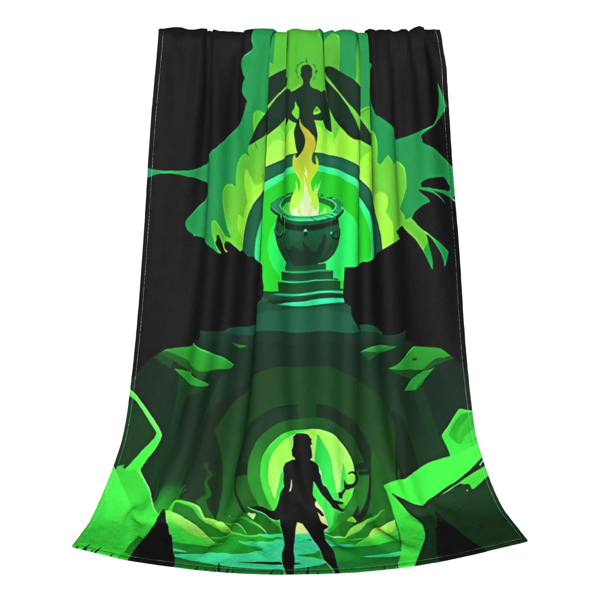 1PC Green Ghost Deity Hades Home Room Decorations Winter Blankets For Adults Bedding Home Interior Sofa Knee