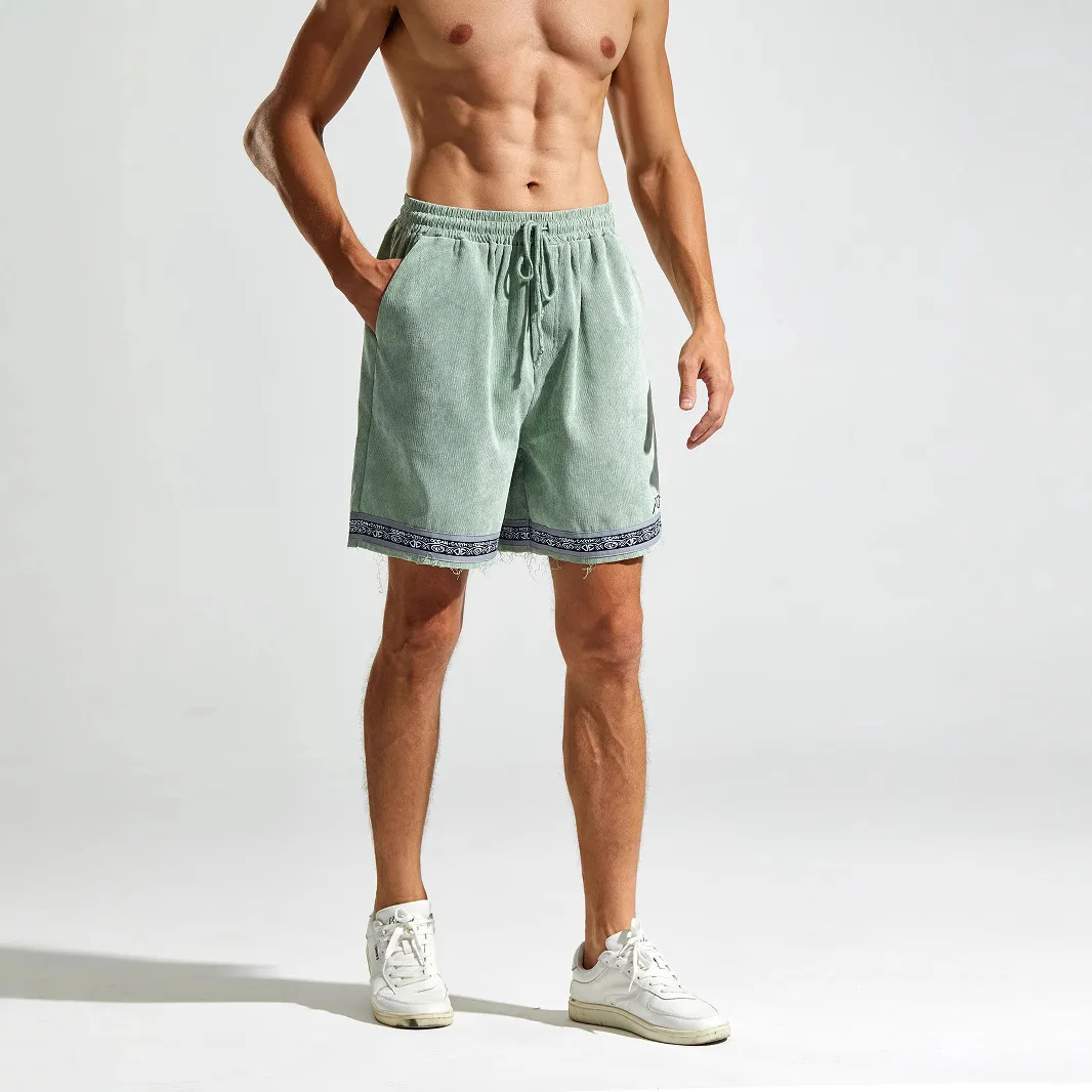 

Новые зеленые вельветовые шорты для изготовления старых повседневных мужских шорт в стиле ретро, летние пляжные шорты для отдыха и серфинга, шорты для бега для фитнеса, мужские спортивные штаны