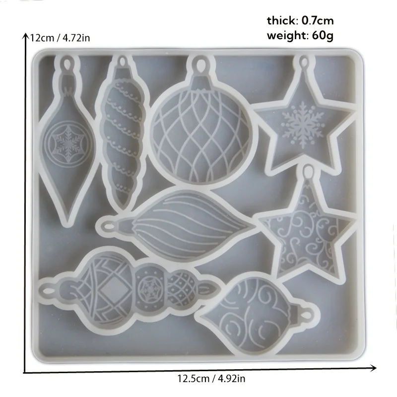 1 DIY-Weihnachtsstern- und Schneeflocken-Silikonform für bemalte hängende Ornamente – Muschel- und Seestern-Gips-Diffusorstein – Detail 7