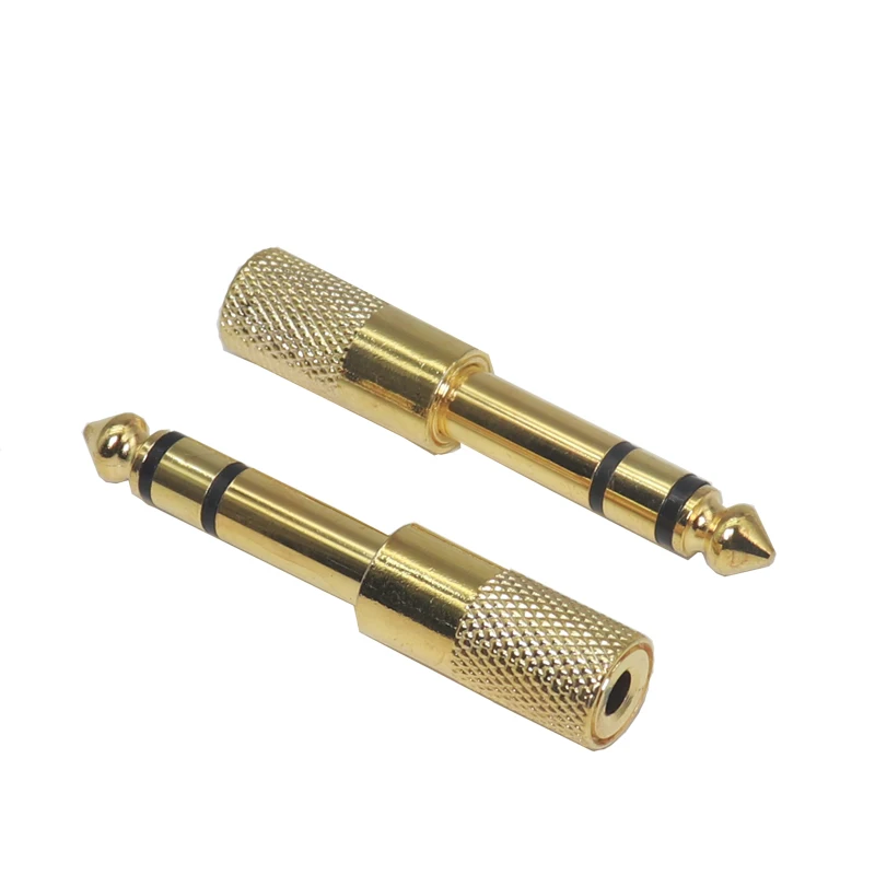 【5-2PCS】6.5 6.35mm Male Plug to 3.5mm Female Connector Headphone Amplifier Audio Adapter Microphone AUX 6.3 3.5 mm Converter