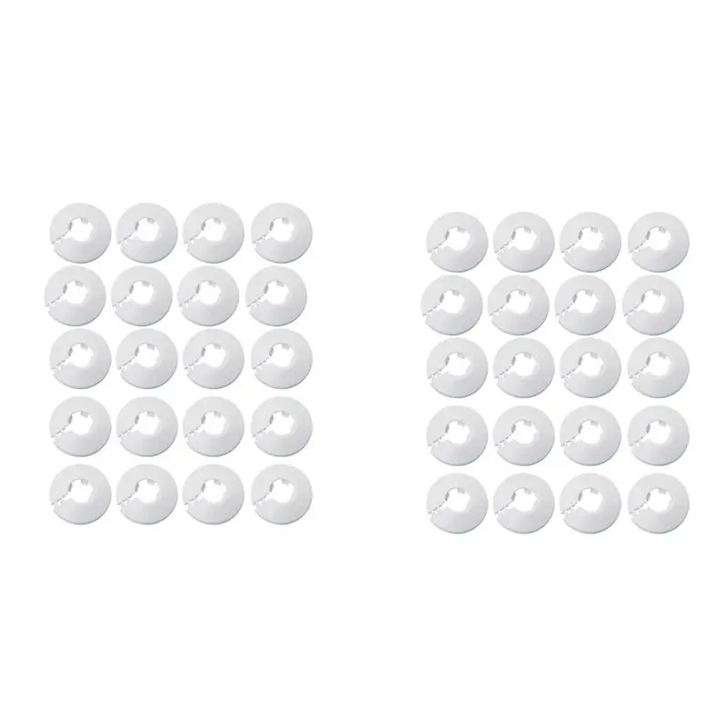 

EYFL-40 штук, декоративные заглушки для водопроводных труб с фланцем 1/2 дюйма, 16 мм, белые, для декора стен и радиаторов