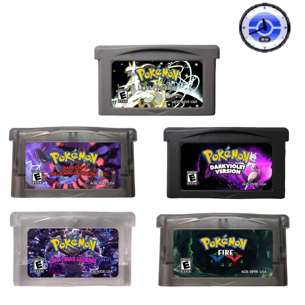 

GBA Game Cartridge， Real-Time Clock Pokémon RTC Game Cartridge Dark Cry The Legend of Giratina, Quetzal,Fire XY,English Game