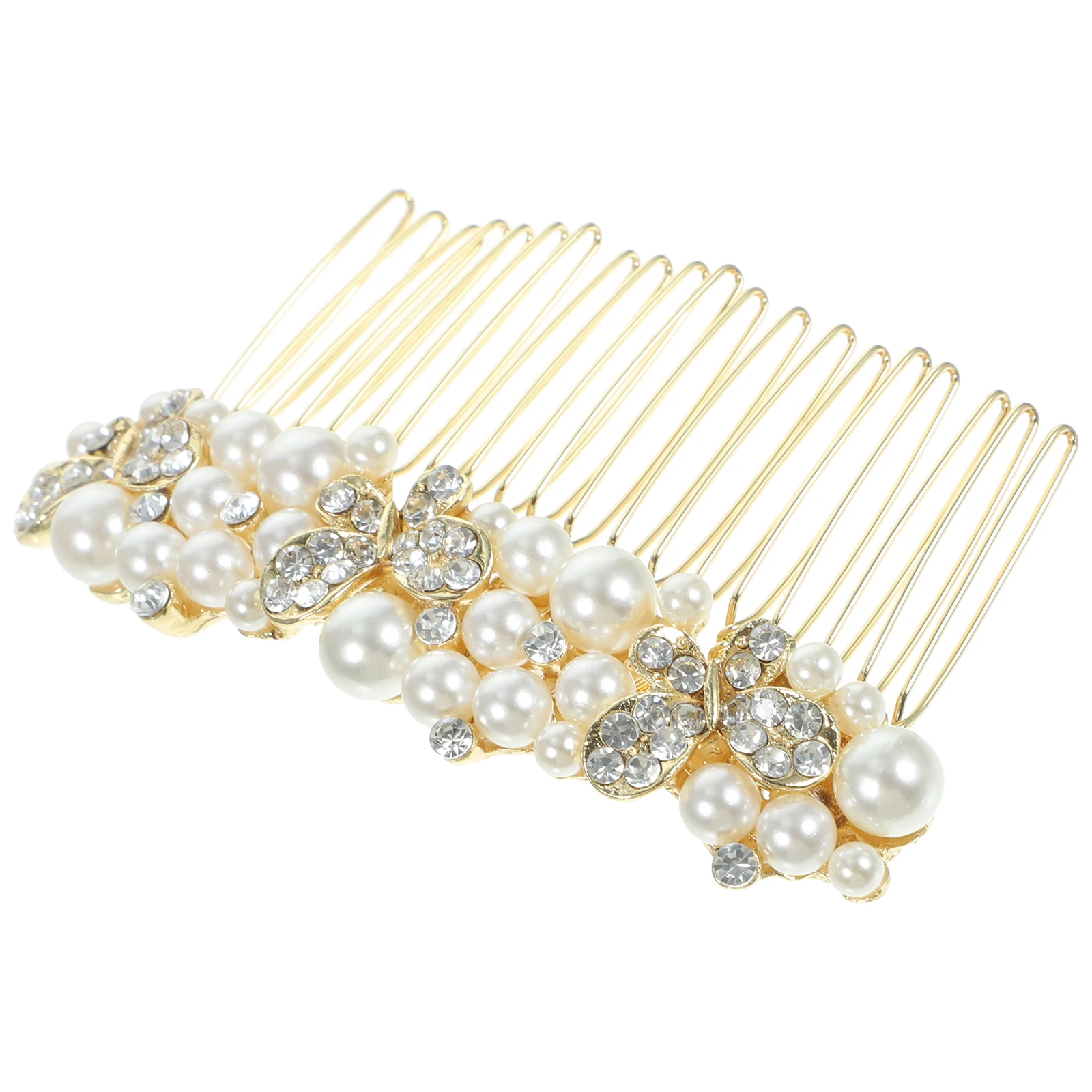 

Rhinestone Comb Clip Bridal Wedding Accessories Sparkly Prom Headpiece Pearl Flower Girl Bridesmaid Hair Pieces For Updo Style