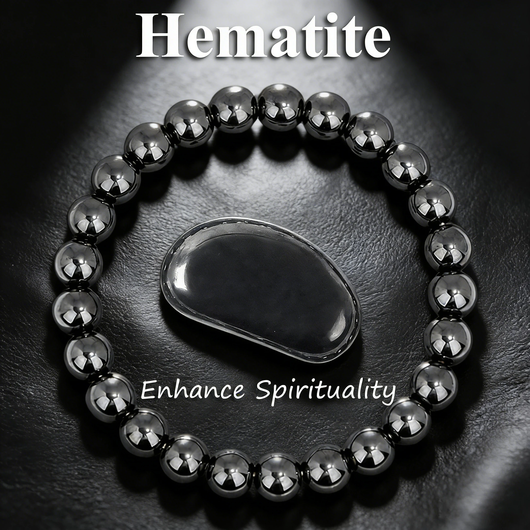 

Hematite Beads 6 8 10mm Round Gemstone Beaded Bracelet for Men Women Vitality Reiki Charm Healing Crystal Jewelry Stacking Gift