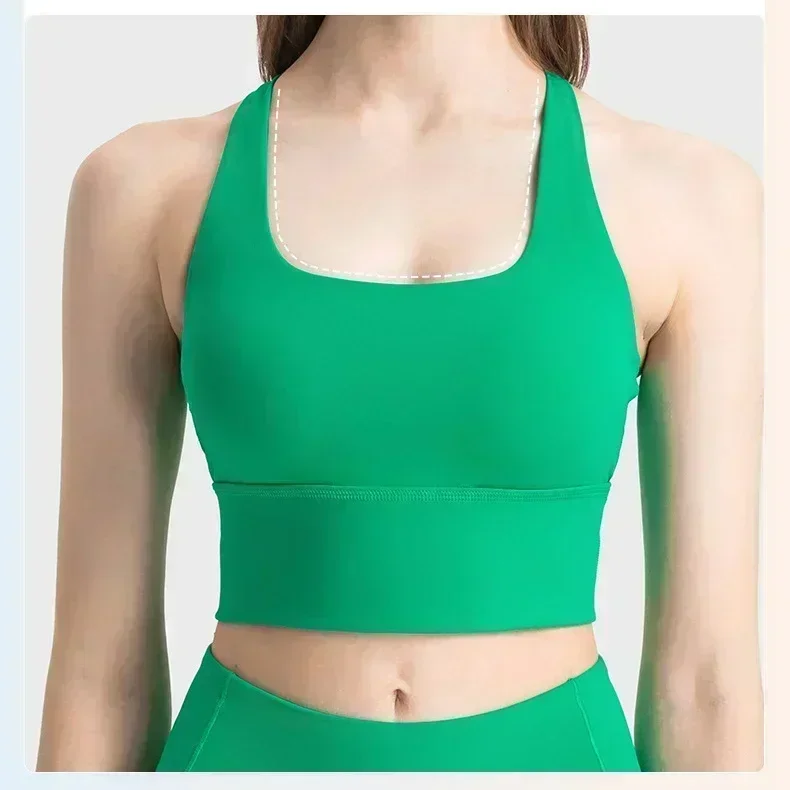 Energia de Limão-Sutiã de Palangre para Treino e Yoga, Criss Cross Back Bra, Tops Esportivos, Suor-wicking, Suporte Médio, Peito Integrado