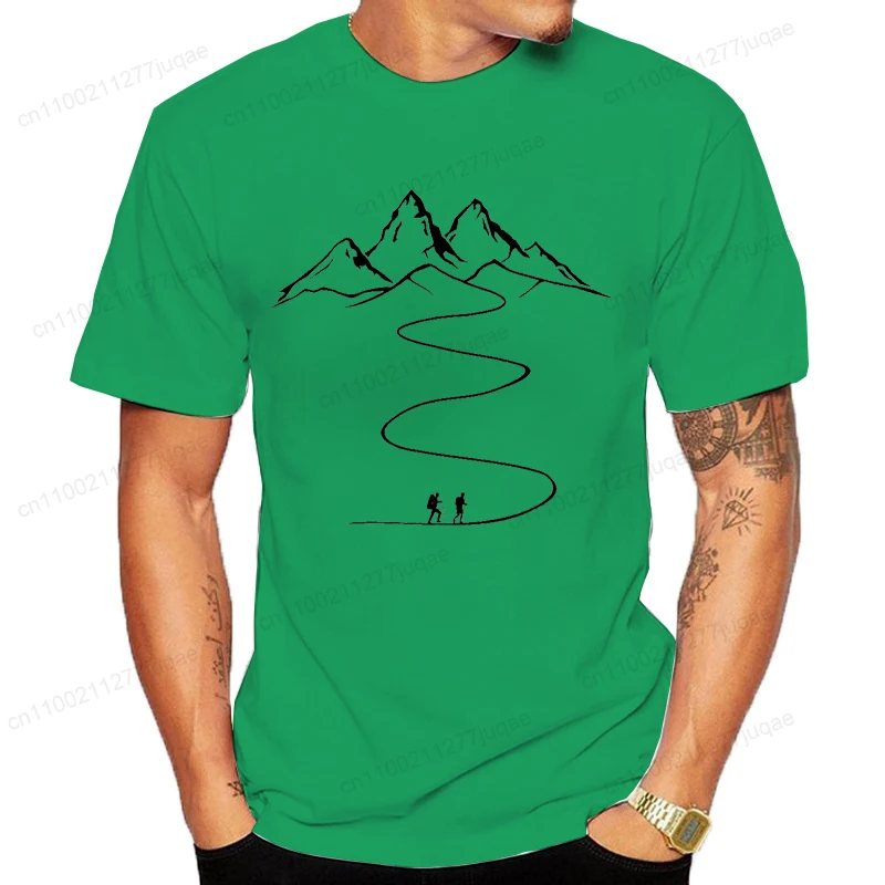 Mountains Path Hiking Trail Curves Printed T-Shirt Clothing Graphic Tees Men Women's T-shirt Summer Fashion Tshirt Street Shirt