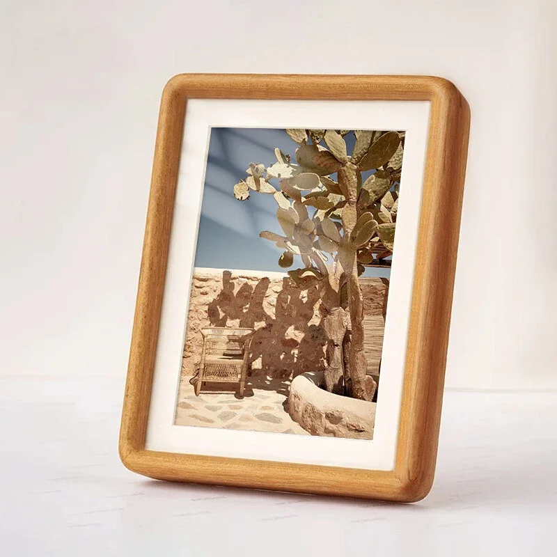 Walnut Solid Wood Picture Frame Family Tabletop Decor with Rounded Corners High-Quality Photo Frame Home Decoration Home Decor