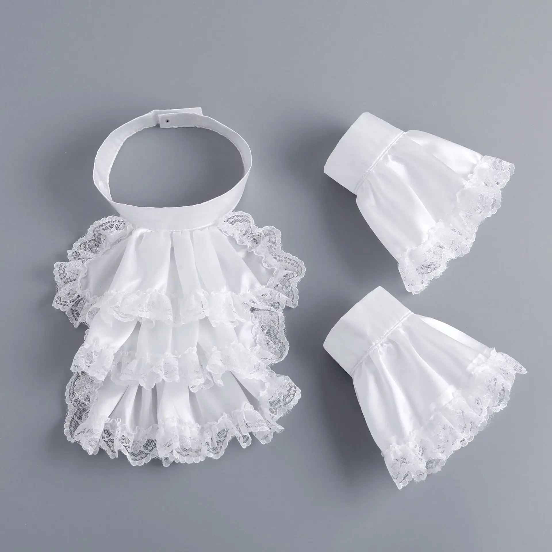 مجموعة قلادة مريلة بياقة المهرج الجديدة للسيدات، إكسسوارات حفلات المكياج، دعائم استوديو ريترو