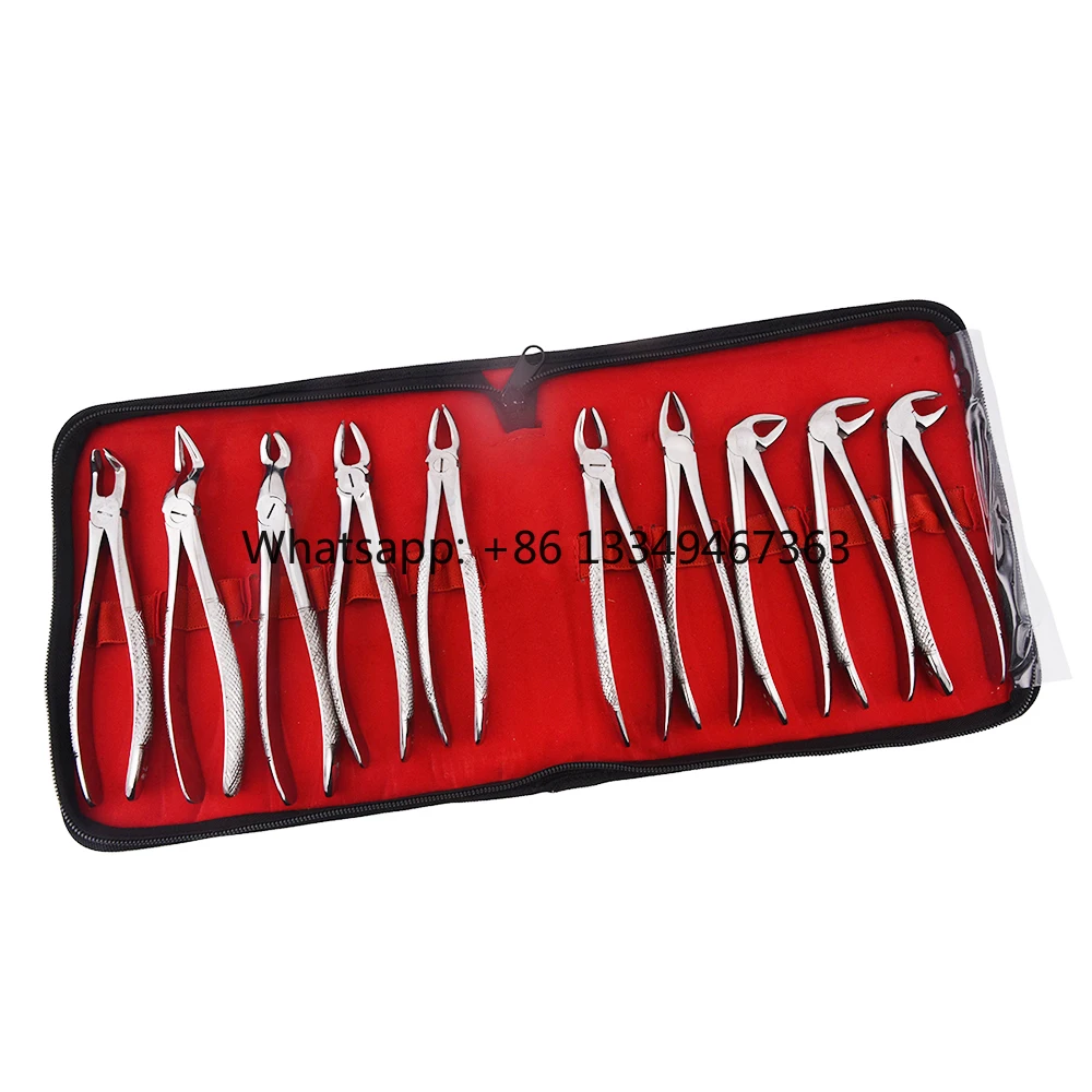 

10 PCS Dental Extraction Forceps Pliers Kit Stainless Steel for Adults Dentist Tool Orthodontic Surgical
