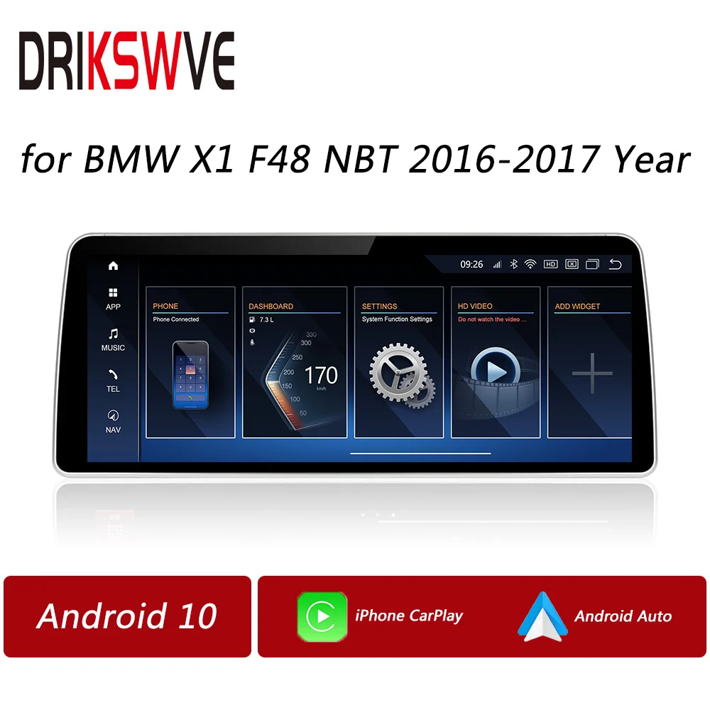 

DRIKSWVE Car Radio Stereo Display Android Auto Screen with Snapdragon 8 Core Multimedia Player Navi for BMW X1 F48 NBT System