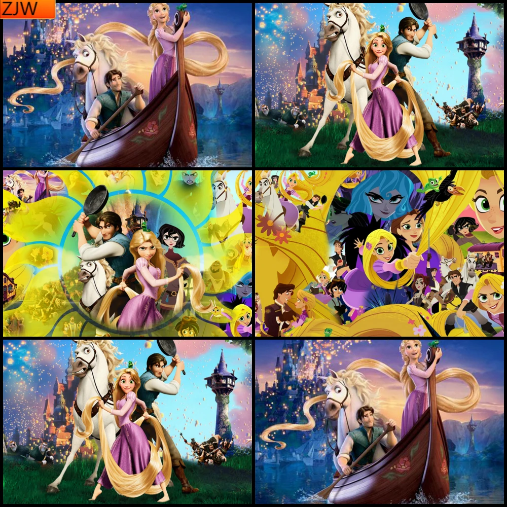 5D DIY Diamond Painting Rapunzel Princess Full Circle Diamond Embroidery Exquisite Handmade Ornaments Hanging Painting Disney