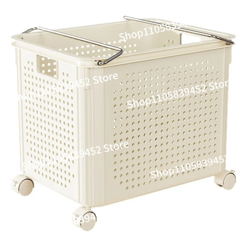 For Wheeled Removable Storage Basket Large Capacity Household Dirty Clothes Storage Basket Bathroom Laundry Basket