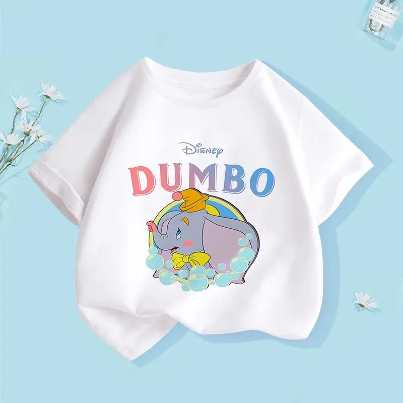 Cotton Baby T Shirt Disney Baby Kids Boy Girl Children Dumbo Short Sleeves Summer Clothing Children\'s tshirt Tee Toddler Clothes