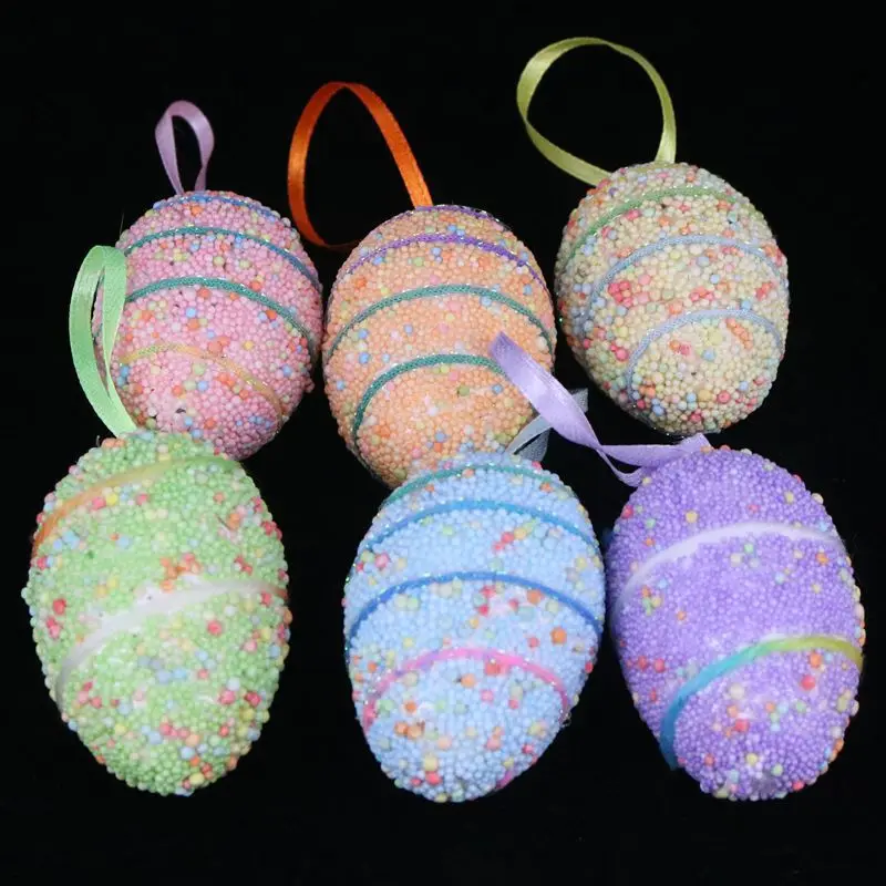 6Pcs Easter Colorful Painting Eggs Chick DIY Party Rabbit Bunny Happy Easter Party Decorations 2023 Kids Easter Toy Gifts