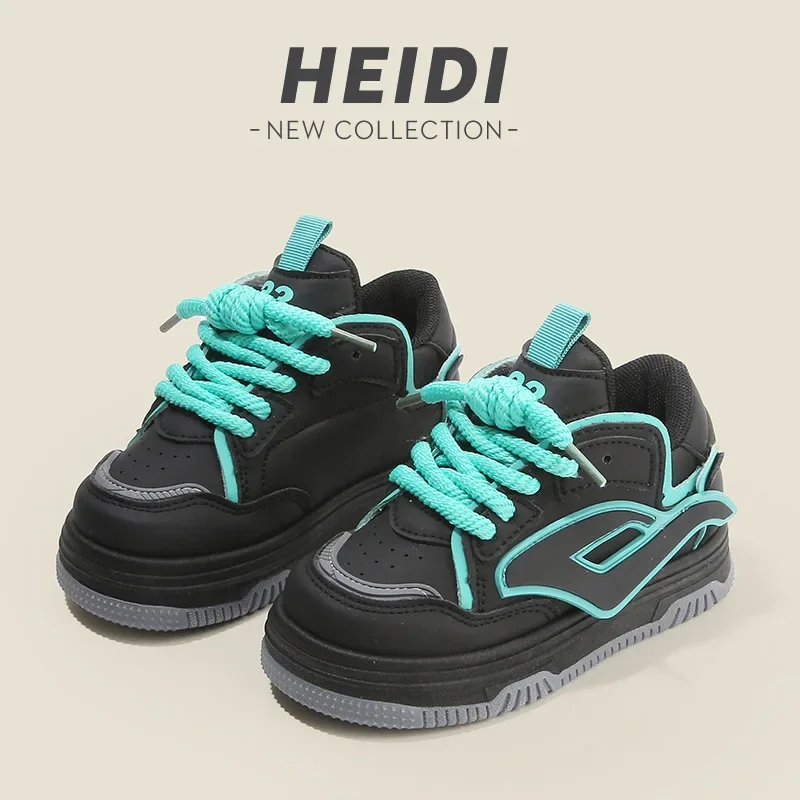 

Spring Autumn Kids Soft Soled Sneaker Children High Top Bread Shoes Children Casual Board Shoes Front Lacing Neutral Fashion