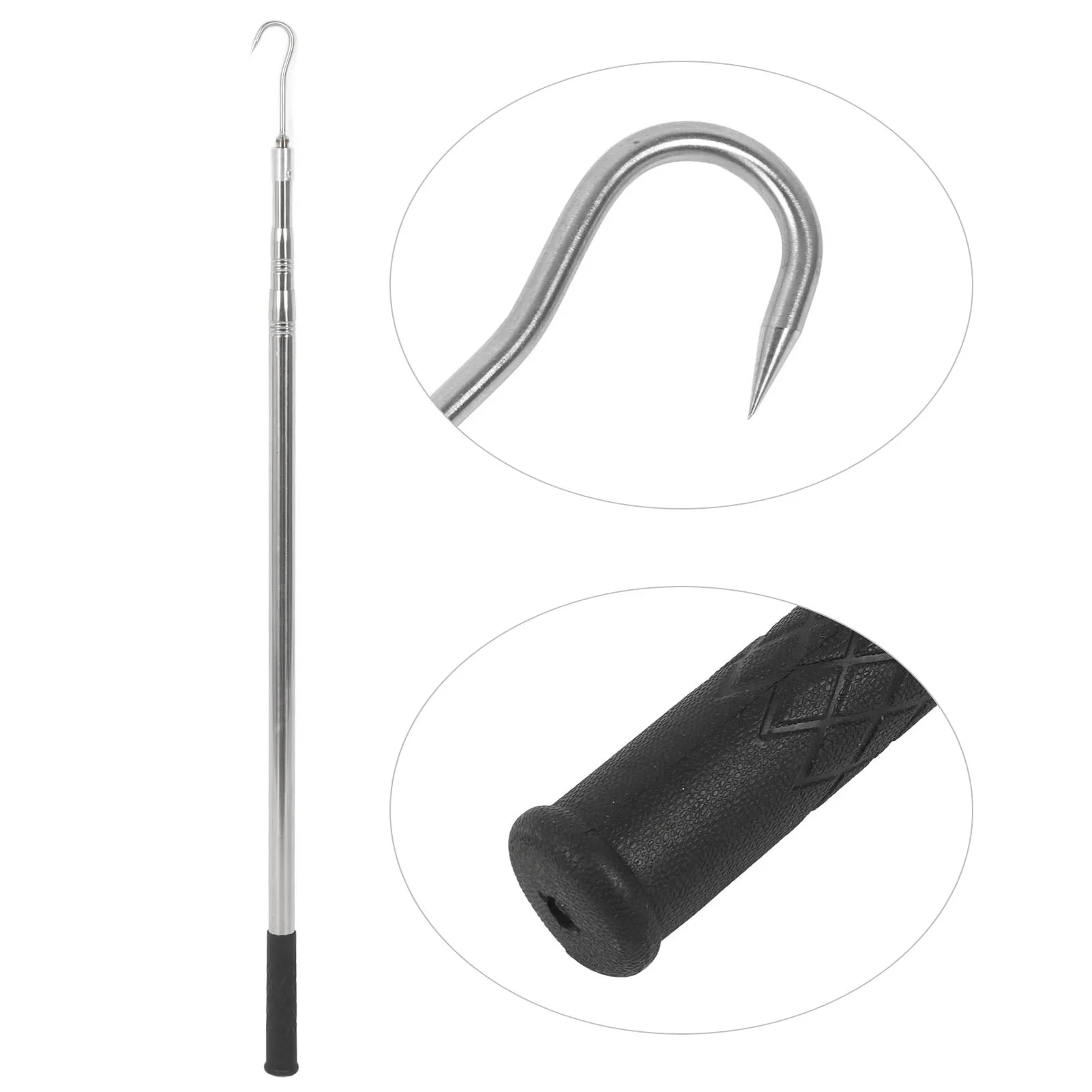 Cargo Retriever Stainless Steel With L J Hook Truck Grabber Reach Tool for Vans Construction Vehicles Trailers Yachts