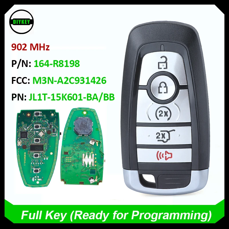 DIYKEY 164-R8198, M3N-A2C931426 Smart Remot Key 902MHz ID49 for Ford Edge Expedition Exploer Escape 2017-2022 JL1T-15K601-BA/BB