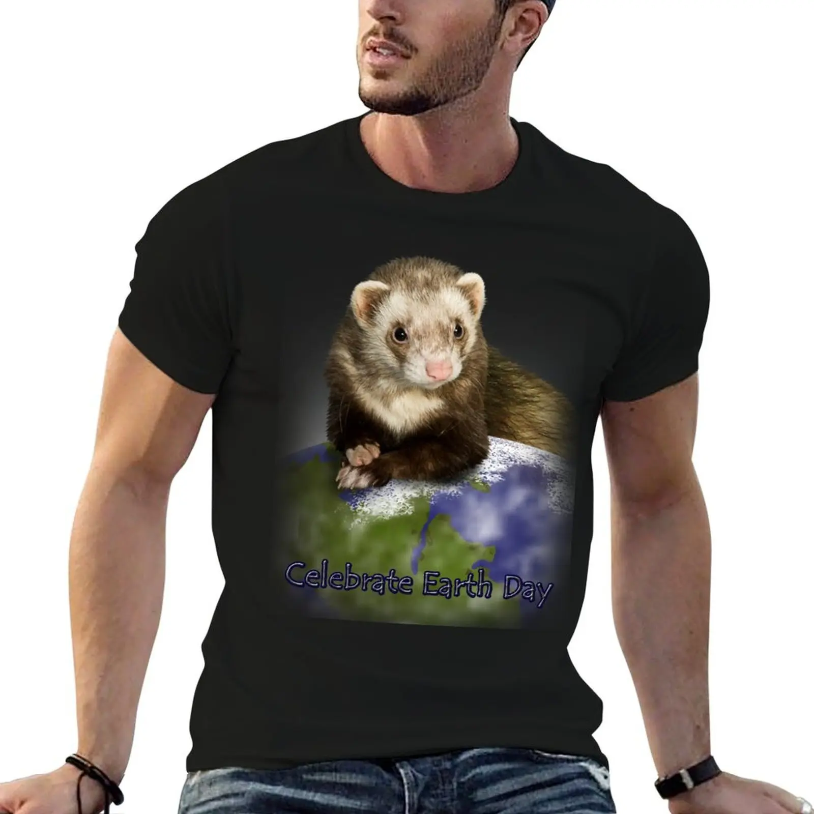 Celebrate Earth Day Ferret T-Shirt fashion shirts topping luxury clothes men