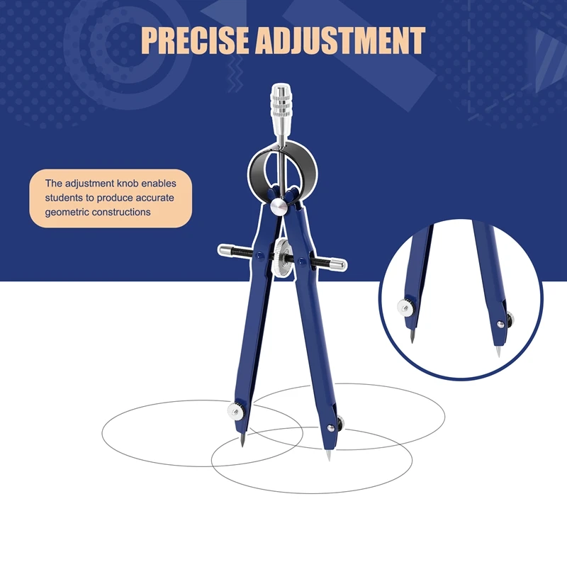 Professional Compass, Compass Geometry Set With Lock, Math And Precision Compass, Metal And Durable For Solid And Plane Precisio