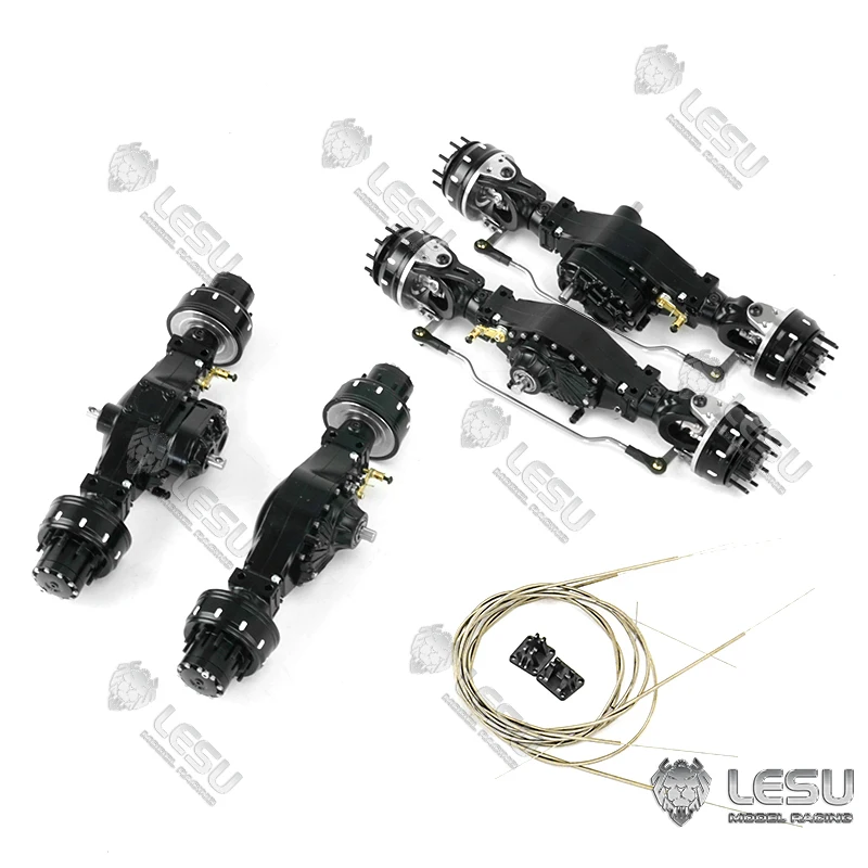 LESU 8x8 Wheel Reduction Differential Lock Axle for 1/14 TAMIYA RC Truck Remote Control Dumper Tractor Model Car Benz Scania