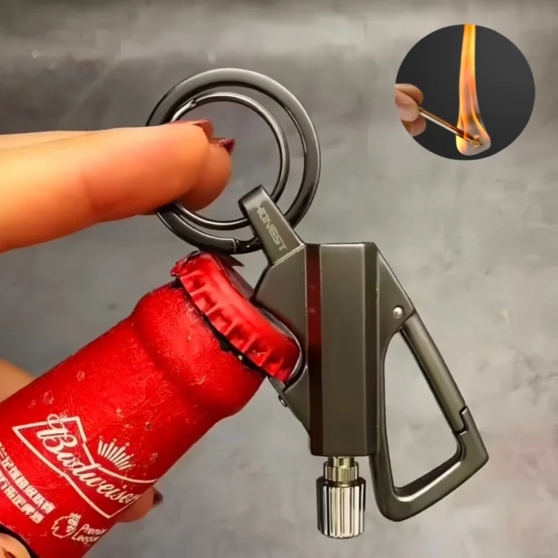 

Multi Functional Keychain Outdoor Camping Lighter Waterproof Portable Metal Lighter Outdoor Survival Tool