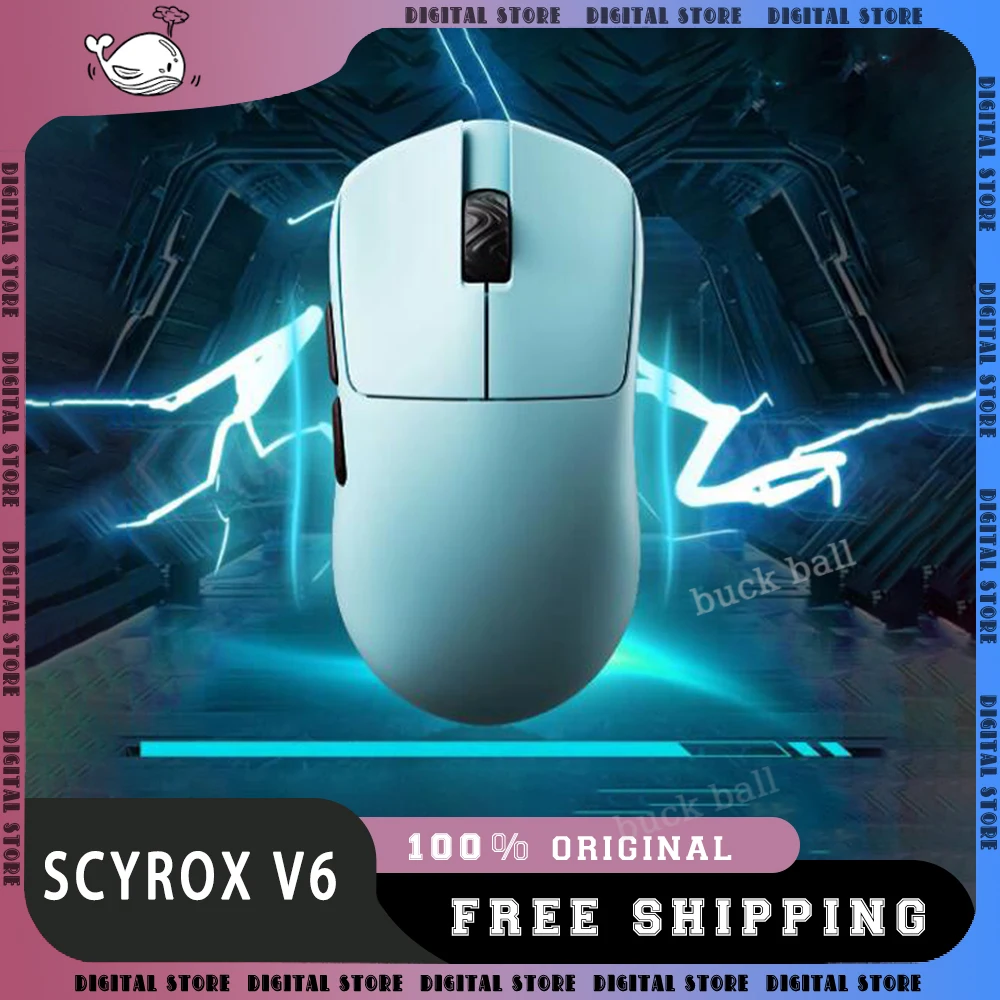 

Предпродажа, беспроводная мышь Scyrox V6, игровые мыши с низкой задержкой, легкая эргономичная мышь, аксессуары для ПК по индивидуальному заказу, офисные подарки