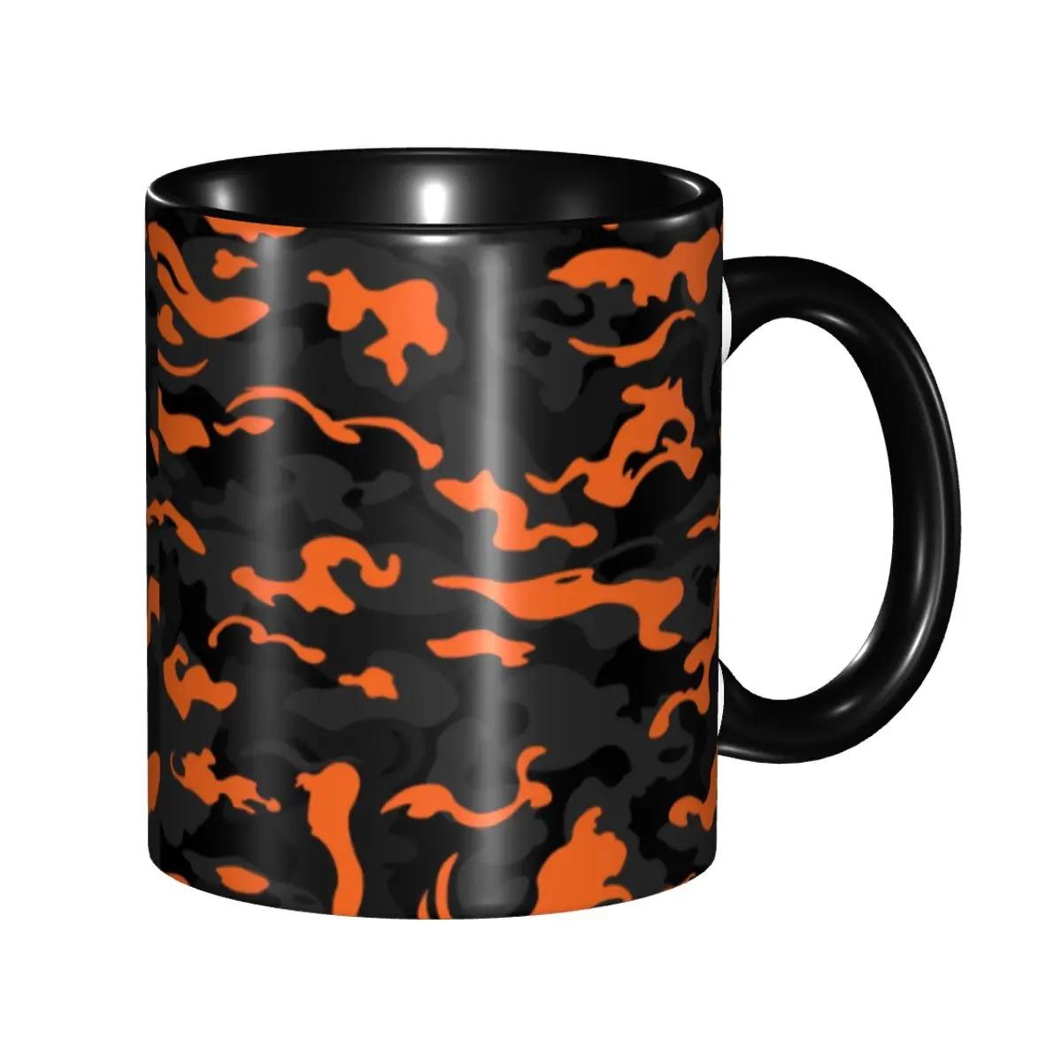 

Black Orange Camouflage Mug Custom Camo Ceramic Coffee Mug Cup Creative Present
