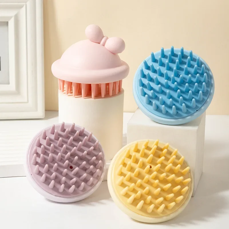 

Silicone Shampoo Brush Cleaning Relieve Itching Scalp Massager Household Dry Wet Use Hair Care Styling Tools Barber Accessories