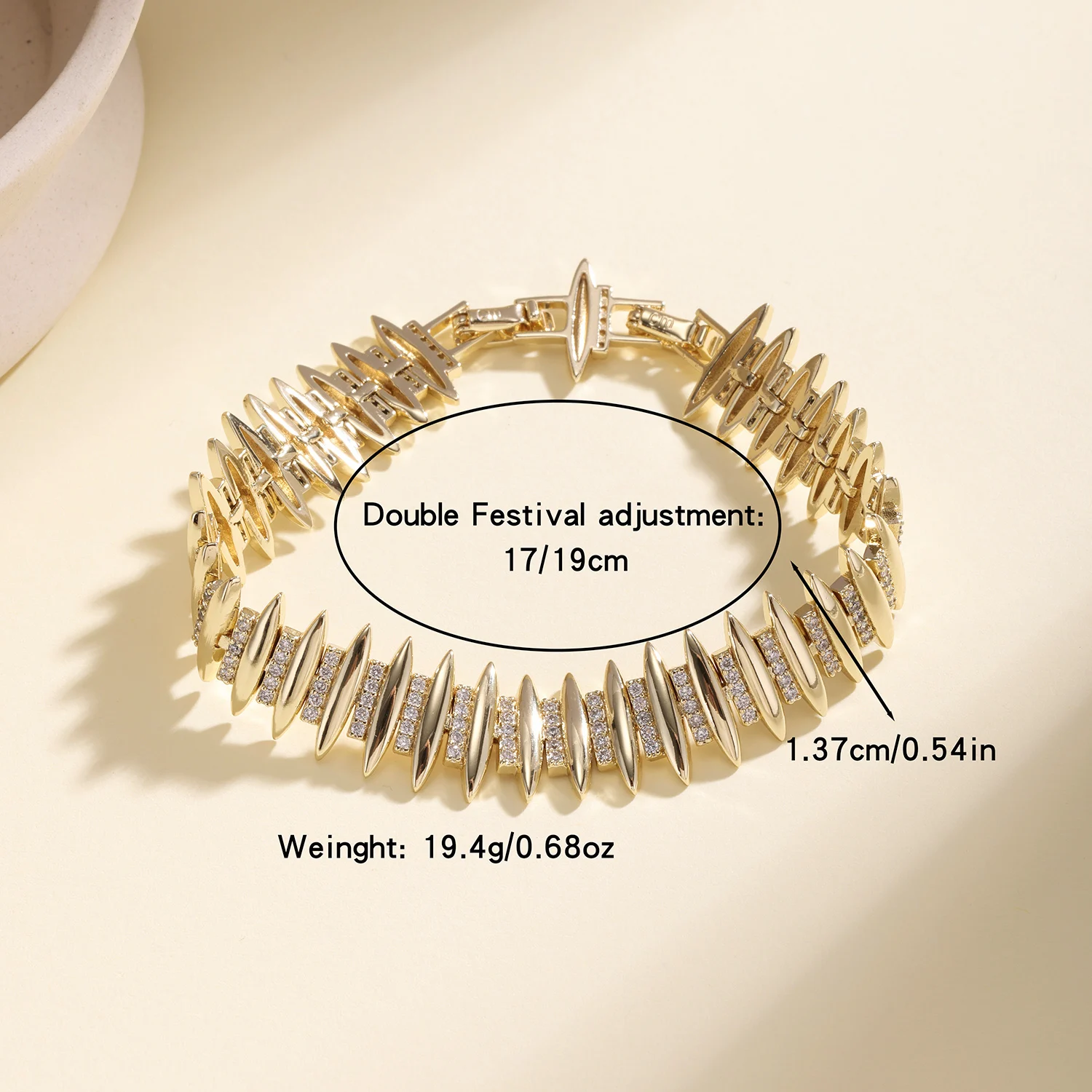 Nidin Neuerscheinung Iced Out Strass Cuban Link Armbänder Hip Hop Bling Kristall Handgelenkschmuck für Frauen Männer Tägliche Party Geschenke – Detail 6