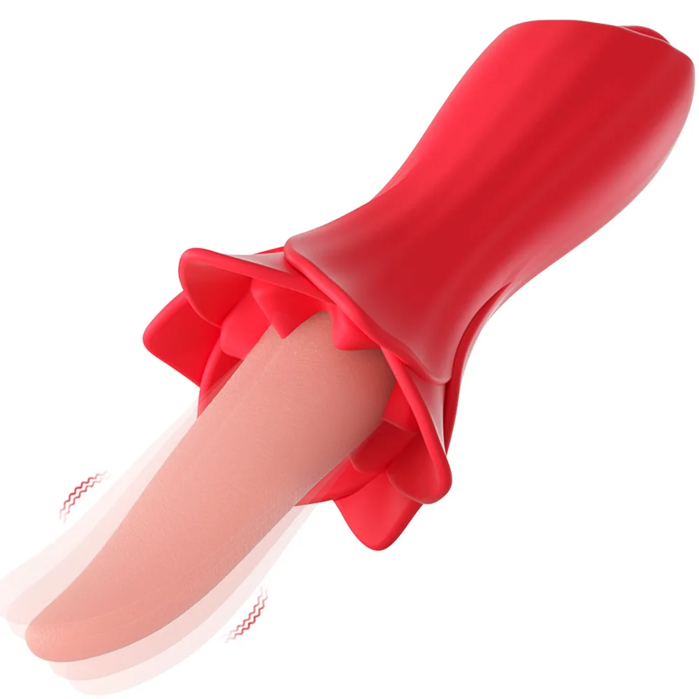 Powerful Swing Tongue Licking Vibrator Female Rose-toy Oral Nipple Clitoris Stimulator Massager Adults Goods Sex Toys for Women