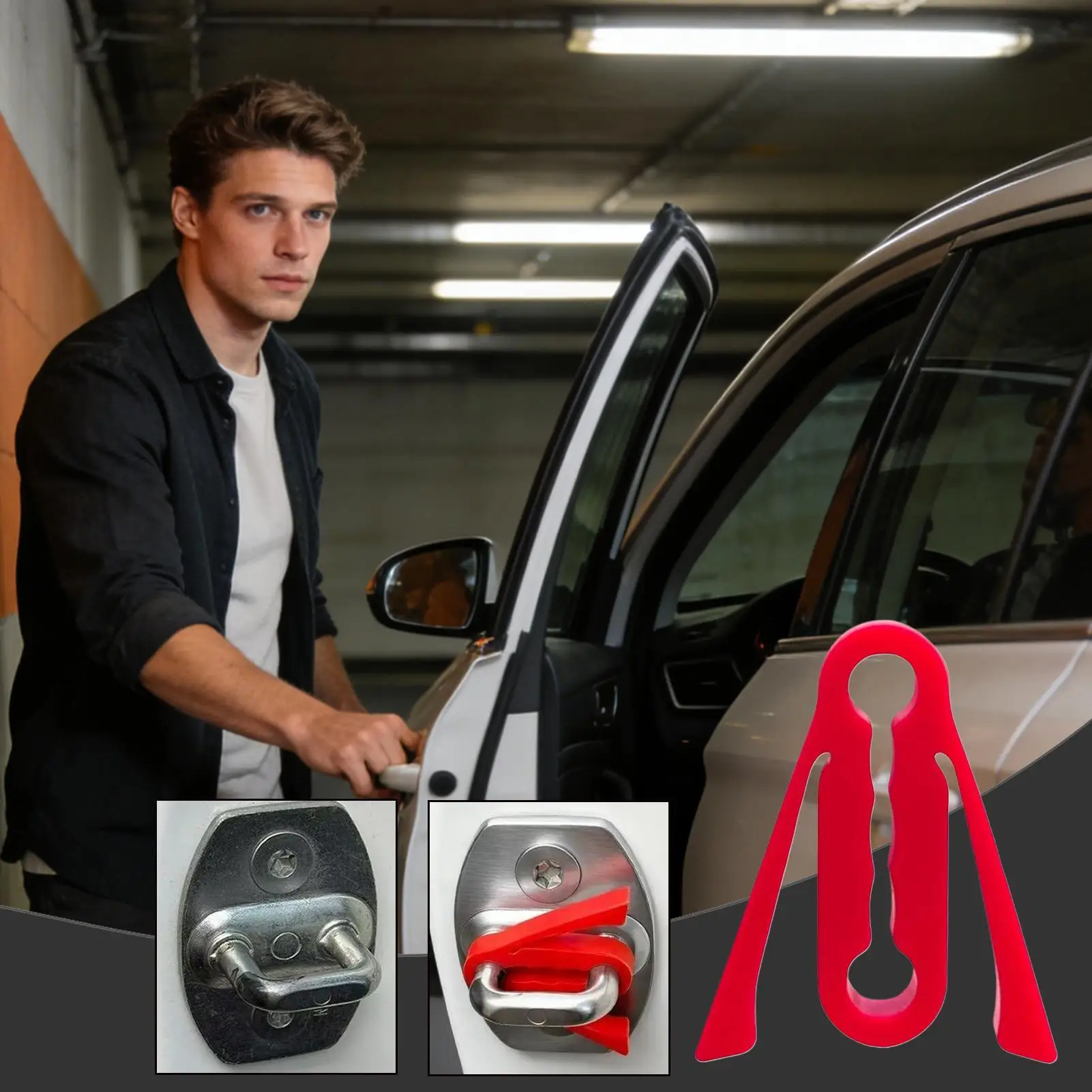 

Silicone Car Door Latch Covers Lock Shock Absorber Cover Automotive Door Noise Reduction for Trailer Truck SUV Automotive RV