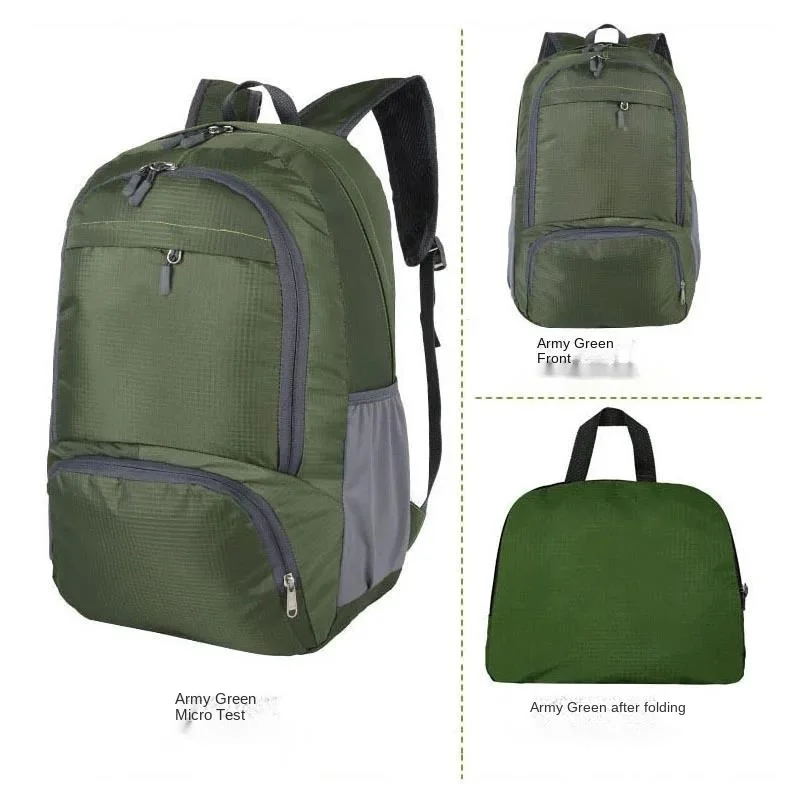 2025 Newest Leisure Sports Travel Folding Bag Student Schoolbag Foldable Backpack Outdoor Mountaineering Bag Light Weight