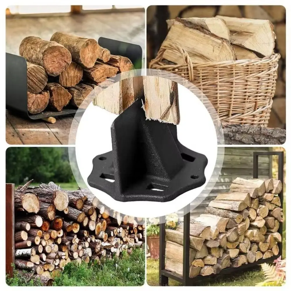 

Portable Heavy Duty Manual Wood Splitter Durable Divider Wood Splitter Wedge Black Small Firewood Kindling Splitter Hiking