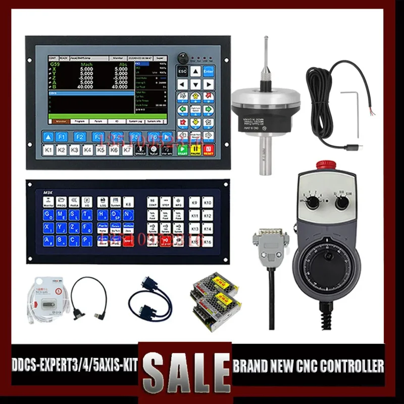 Ddcs-Expert nueva actualización 3/4/5 ejes mecanizado Cnc controlador de grabado 3D sonda de cabeza lateral teclado extendido Mpg75W24V DC
