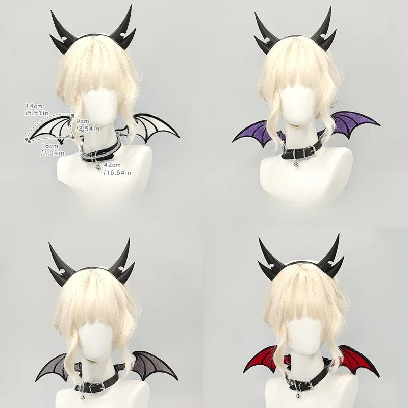Bat Wing Choker Demon Wings Collar Gothic Lolita Vampire Cosplay Neck Accessories Halloween Cosplay Women Black Red Gray White