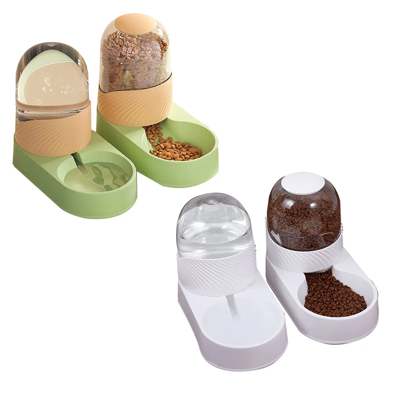 Pet Feeder And Water Dispenser Automatic For Dogs Cats,Gravity Food Feeder And Waterer Set With Pet Food Bowl